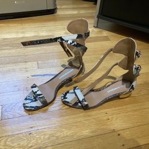 【GIORGIO ARMANI】NWT Snake-Print Leather Ankle Stra